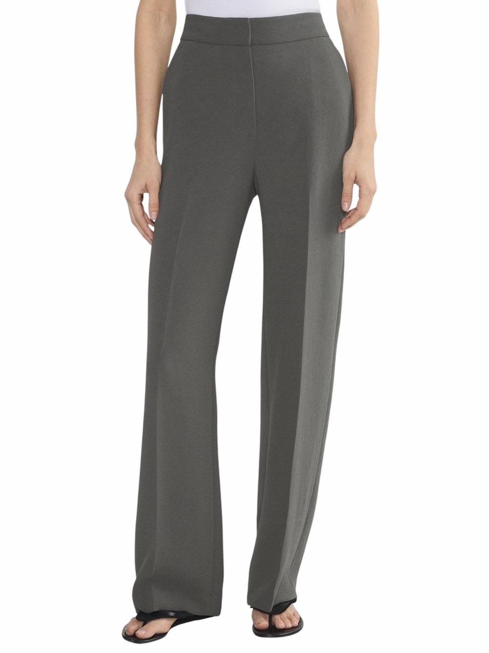 Aritzia The Limitless High-Rise Wide Leg Pant Coal Grey Crepette Sz 10 NWOT